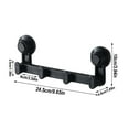thumbnail image 3 of Vacuum Suction Cup Hooks 4-Row Wall Mounted Storage Rack Strong Adhesive No Drill Removable for Bathroom Hotel Kitchen White 24.5cm, 3 of 8