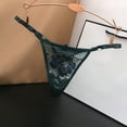 thumbnail image 2 of Panties for Women,Seamless Adjustable Low Waist Sheer Mesh Thong Underwear Comfort,Womens Underwear,Green,One Size, 2 of 3