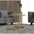 thumbnail image 5 of Round Nesting Tea Table Coffee Table Set of 2 , Modern Metal Frame for Living Room, White/Bronze Gold, 5 of 5