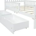 thumbnail image 2 of Harper & Bright Designs Twin Size Wood Platform Bed with Guardrails on Both Sides for Kids, Platform Bed with 2 Storage Drawers, Wood Platform Bed Frame with Headboard and Footboard, White, 2 of 9