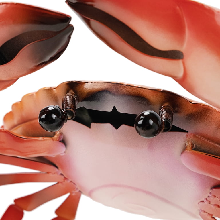 Mainstays Outdoor Coastal Crab Metal Statue, Orange, 11.4x8.9x7.1