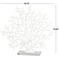 thumbnail image 3 of 17" x 16" White Resin Coral Sculpture with Clear Resin Base, by DecMode, 3 of 8