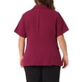 thumbnail image 4 of DARING DIVA Women's Plus Casual Blazers Short Sleeve Notched Lapel Blazer Burgundy 2X, 4 of 6