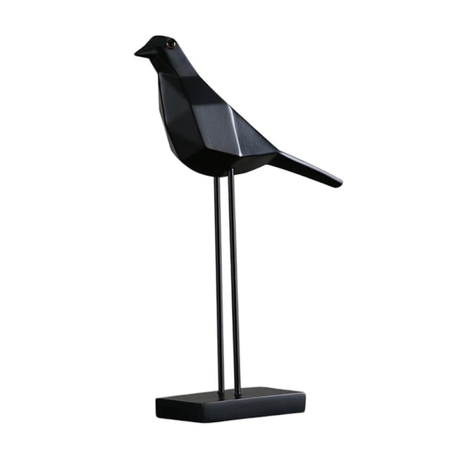 Adornos de pájaros de estilo nórdico para decoración de cafeterías y accesorios fotográficos Negro