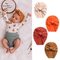 thumbnail image 1 of 1Pcs Solid Color Baby Girls Bow Knot Hat Children Turban Headwrap Gingham Baby Elastic Nylon Ribbit Ear Cap for Kids4One Size He Qiyong unisex, 1 of 1