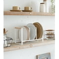 thumbnail image 2 of Yamazaki Home Vertical Plate Organizer, White, Steel + Wood, Supports 19.8 pounds, No Assembly, 2 of 6
