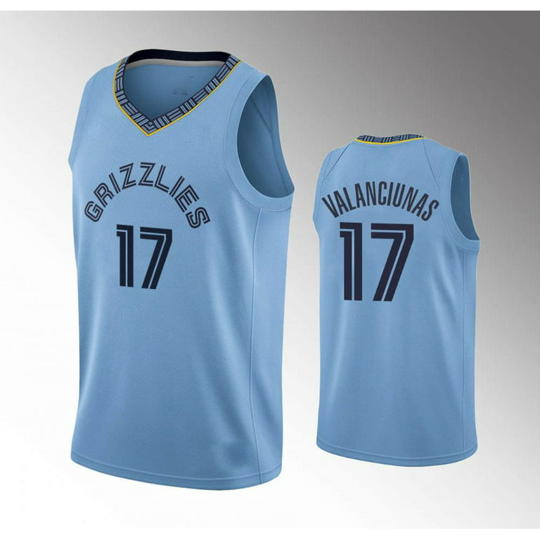 NBA_ Jersey Memphis''Grizzlies''Men Ja Morant Jonas Valanciunas Brandon  Clarke Statement Blue Custom Jersey 