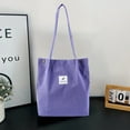 thumbnail image 5 of Tote Bag for Women Travel Bags Fmlxio Lightweight Corduroy Tote Bag In Purple With Large Capacity For Youe Travel Daily Use Adjustable Strap Easy And Fashionable Clearance Under 10, 5 of 6