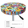 thumbnail image 4 of KLL Cute Dogs Collage Round Bar Chair Cushion Cover 13 inch ,Bar Stool Protector with Elastic, Soft Washable, 4 of 7
