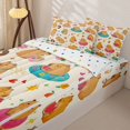 thumbnail image 3 of Homewish Cute Capybara Zipper Full Size Comforter Sets with Fitted Sheet and 2 Pillowcases For Capybara Lovers,Kawaii Flower Sweet Doughnut Zipper Bedding Set Girls,Reversible,4-Piece, 3 of 7