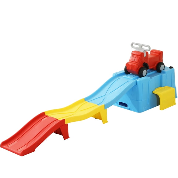 Up & Down Roller Coaster Ride on Toy Toddler Indoor Outdoor Playset Storage Design Multicolor