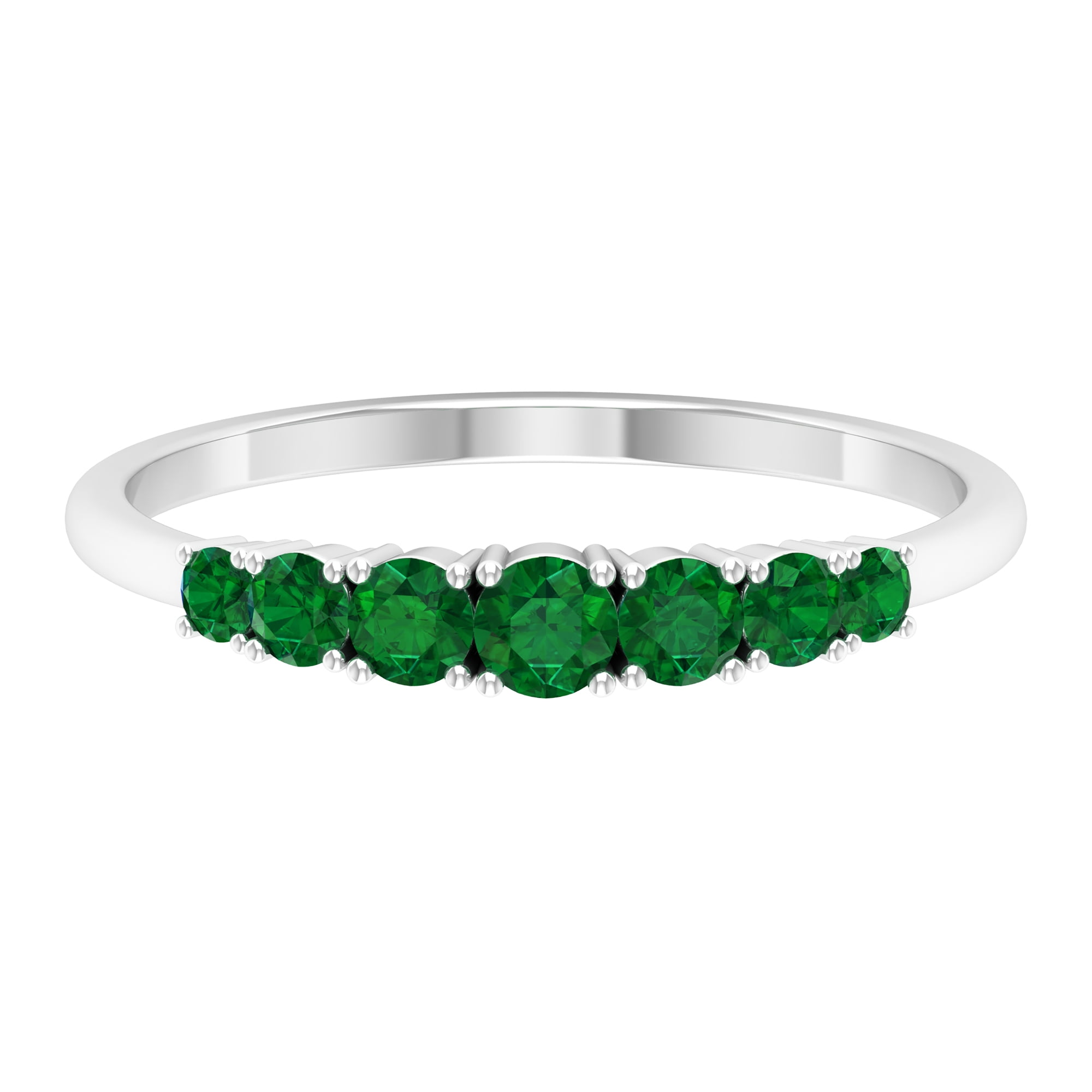 1/2 CT Graduated Style Emerald Seven Stone Promise Ring, White Gold,  Size:US 9.50 - Walmart.com