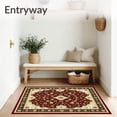thumbnail image 3 of ODIKA 6'x9' Machine Washable Non-Slip Area Rug, Classic Burgundy Style with Elegant Floral Medallion High Traffic Rug, Red, 63609, 3 of 7
