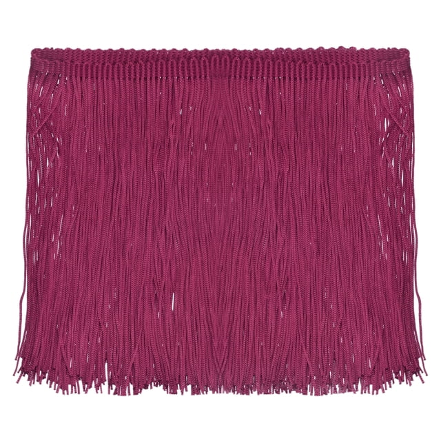10 Yardas 6" Borla Flecos Chainette Adorno Encaje Corte Flecos Poliéster Cinta para Manualidades Costura Ropa, Rojo Oscuro