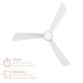 thumbnail image 5 of Versa 52in 3-Blade Smart Dual Mount Convertible Ceiling Fan or Flush Mount Fan 2700K-6000K CCT Tunable Range LED Light Kit with White Hardware in White Blades Works With iOS or Android App, 5 of 10