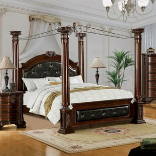 Canopy bed upholstered deals