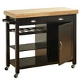 thumbnail image 6 of TMS Martha Butcher Block Rolling Kitchen Island with Cabinet, Drawers, Shelves, and Towel Rack, Black, 6 of 6