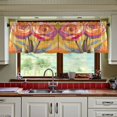 thumbnail image 3 of Yayeee Kitchen Curtains Tier Set of 2 Light Filtering 57"x24" Over Sink Window Panels, Purple Abstract Floral, 3 of 7