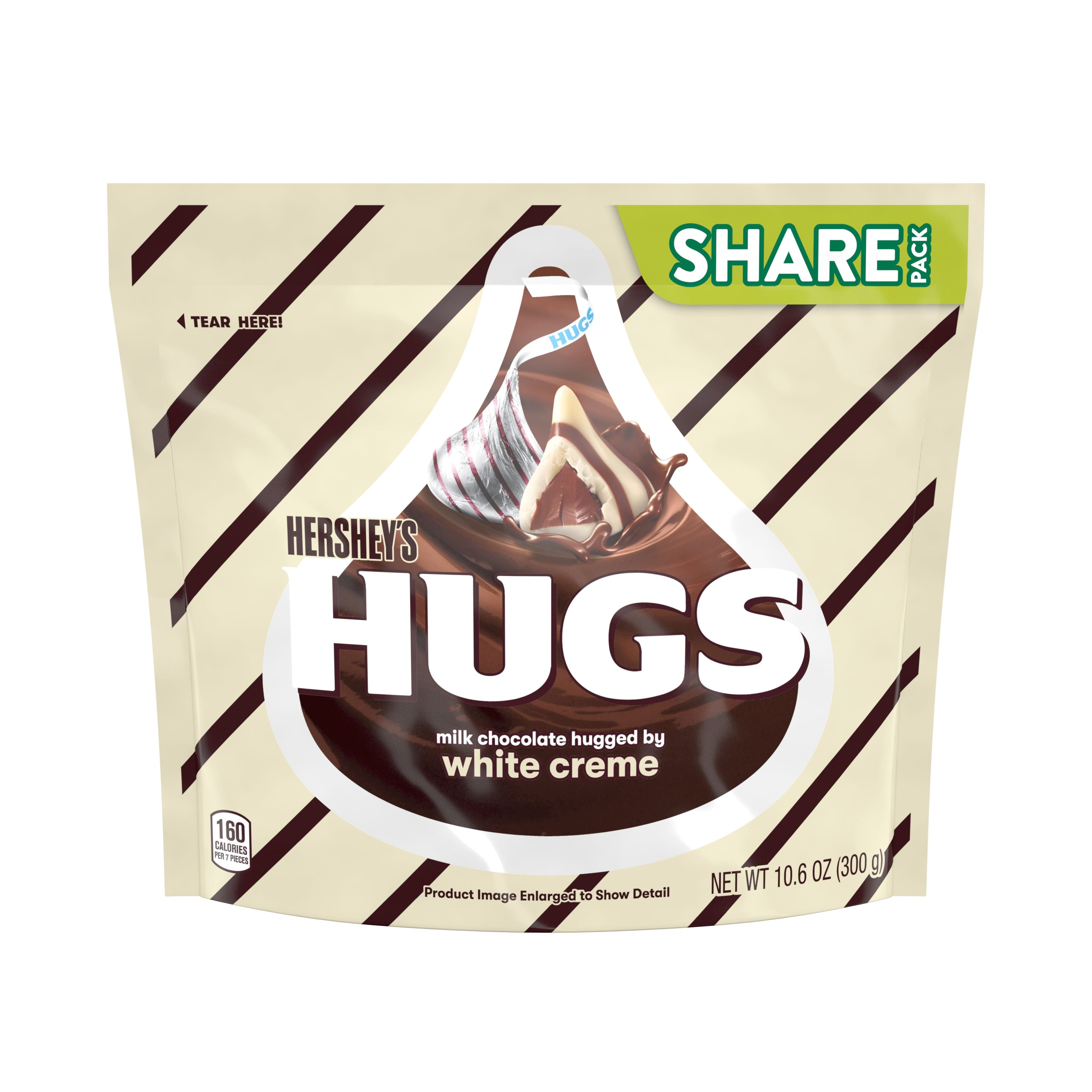HERSHEY'S, HUGS Milk Chocolate and White Creme Candy, Individually