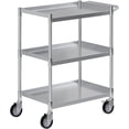 thumbnail image 6 of Express KitchQuip 3 Shelf Stainless Steel Tubular Utility Cart | Metal Utility Cart on Wheels with Handle | NSF (15" Wide X 24" Long X 33" High), 6 of 6