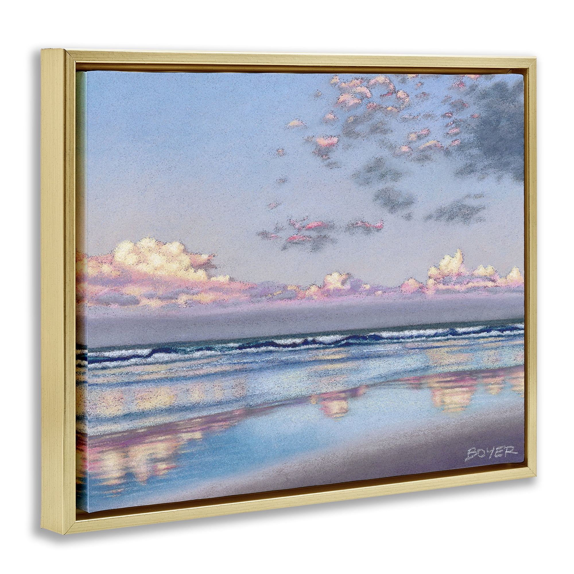 Stupell Industries Nature's Poetry Seascape Gold Framed Floater Canvas Wall Art, design by Susy Boyer