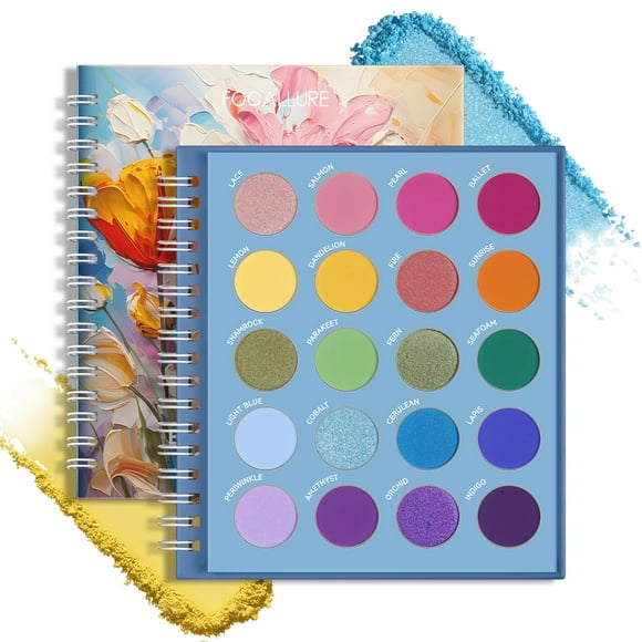 FOCALLURE BLOOMING FLOWERS SERIES Highly Pigmented Eyeshadow Palette - 20 Colors, Long Lasting Shimmer & Matte Shades, Blendable, Vegan, Perfect Gift Kit, BL01