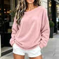 thumbnail image 5 of Tqcoqu Off the Shoulder Fuzzy Fleece Pullover Tops for Women, Long Sleeve Solid Color Loose Casual Warm Top, 2026 Fall Winter Fashion Clothes, 5 of 9