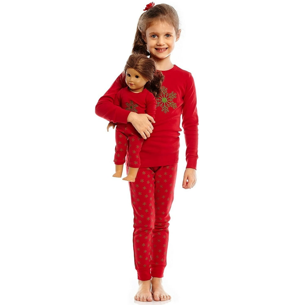 Leveret Leveret Kids Pajamas Matching Doll & Girls Pajamas 100