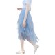 thumbnail image 4 of Falda de tul para mujer, asimétrica, alta y baja, de 3 capas, midi, con cintura elástica, estilo tutú, para vestido de fiesta informal, 4 of 8