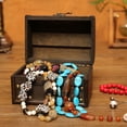 thumbnail image 3 of Trayknick Vintage Wooden Makeup Jewelry Organizer Storage Box Treasure Case with Lock, 3 of 13