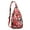 Red-5, variant on Boho Tropical Floral Sling Backpack – Hawaiian Print Hiking Daypack with Jungle Leaves, Hibiscus & Palm Leaf Design, Lightweight & Waterproof for Summer Beach & Resort Travel