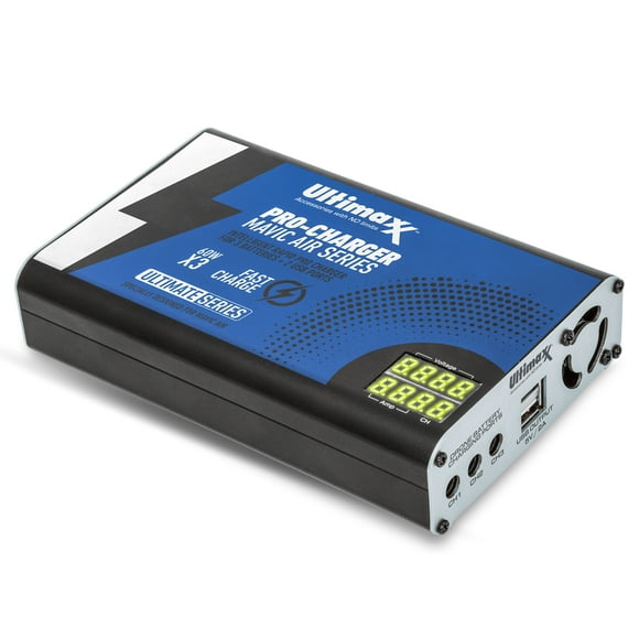 Ultimaxx Chargeur de Batterie Intelligent Rapid Pro 5-en-1, Concentrateur de Charge Rapide pour Mavic Pro, 3 Batteries et 2 Ports USB