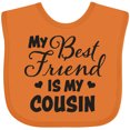 thumbnail image 3 of Inktastic My Best Friend is My Cousin with Hearts Boys or Girls Baby Bib, 3 of 4