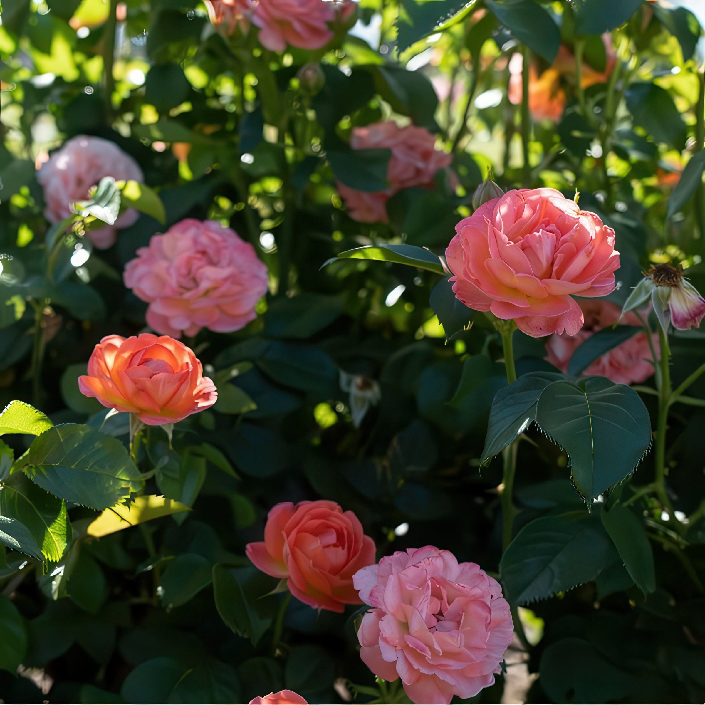 The Knock Out® Family of Roses 'The Orange Glow Knock Out® Rose' Live Shrub in 2-Gallon Grower Pot