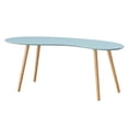 thumbnail image 3 of Convenience Concepts Oslo Bean Shaped Coffee Table, Sea Foam Blue/Natural, 3 of 5
