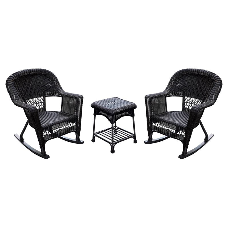 Jeco 3 Pc Wicker Rocker Chair Set With, Zulily Outdoor Furniture