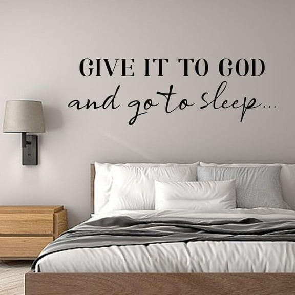 Wall Decals Give It to God Quotes Wall Stickers Vinyl Wall Decor Art Stickers DIY Saying Wall Art Decal Sticker Home Decoration for Living Room Bedroom Kitchen Black DIY