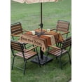 thumbnail image 4 of Outdoor Tablecloth with Umbrella Hole for Patio/Picnic/Party/Camping, Texas Star Vintage Waterproof Table Cloth Square Cover Washable, Berry Burnt Orange Brown Wooden (54"x 54"), 4 of 8