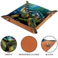 thumbnail image 3 of Women Girls Leather Square Dish Trinket Plate Jewelry Tray for Mothers Day Birthday Gift, Sea Turtle Ocean, 3 of 6