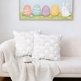 thumbnail image 5 of KUNPENG Easter 3D Bunny Embroidery Pillow Cover 18x18, Textured Floral Rabbit Throw Pillow Case, Modern Farmhouse Spring Accent Cushion Cover for Sofa, Chair & Bed (No Insert), 5 of 5