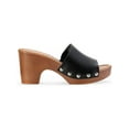 thumbnail image 3 of Sun + Stone Womens Alina Faux Leather Studded Mule Sandals, 3 of 3