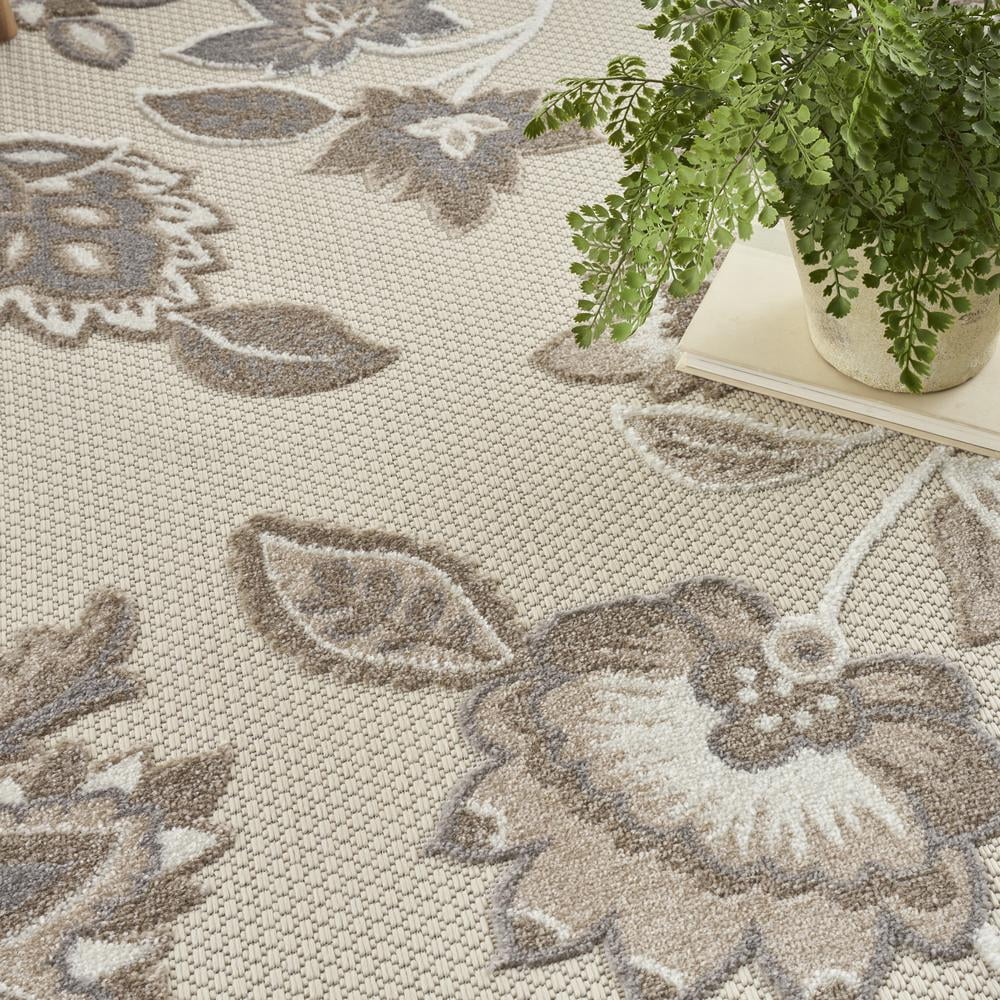 Nourison Aloha Indoor/Outdoor Beige 6' x 9' Area Rug, (6x9)