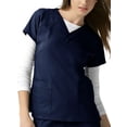thumbnail image 1 of WonderWink Blouse Médicale Femme Extensible Quatre Directions Col en V Sportif, Marine, Très Petit, 1 of 4