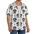 thumbnail image 2 of Sikiie Pirate Puppy Men's Wrinkle Free Untucked Cuban Shirt Business Casual Button Down Shirts Short Sleeve ShirtX-Large, 2 of 5