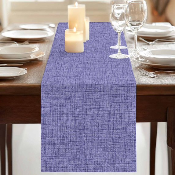 Dark Purple Burlap Cotton Table Runner 18x72 Inches Long, Rustic Farmhouse Solid Color Farmhouse Table Runners, Outdoor Dining Table Decor for Baby Shower/Party/Wedding