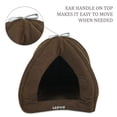 thumbnail image 5 of SUSSEXHOME Pets 13.8 x 13.8 x 13.8 Inches Washable Pet Tent Bed - Cozy Covered Small Cat Bed and Dog Igloo Bed - Dog Cave Bed and Cat House for Indoor Cats - BROWN, 5 of 8