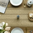 thumbnail image 6 of Sm:)e Burlap Brown Farmhouse Woven Rustic Hollow Table Runner, Boho Table Runner 12x48 Inch, Dining Kitchen Home Decor, 6 of 7