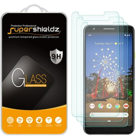 [3-Pack] Supershieldz for Google Pixel 3a XL Tempered Glass Screen Protector, Anti-Scratch, Anti-Fingerprint, Bubble