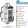 thumbnail image 2 of Filtro de cabezal de ducha de 20 etapas, filtro de cabezal de ducha para agua dura, filtro de agua de ducha de alto rendimiento con 3 cartuchos de filtro reemplazables para eliminar el cloro, 2 of 4