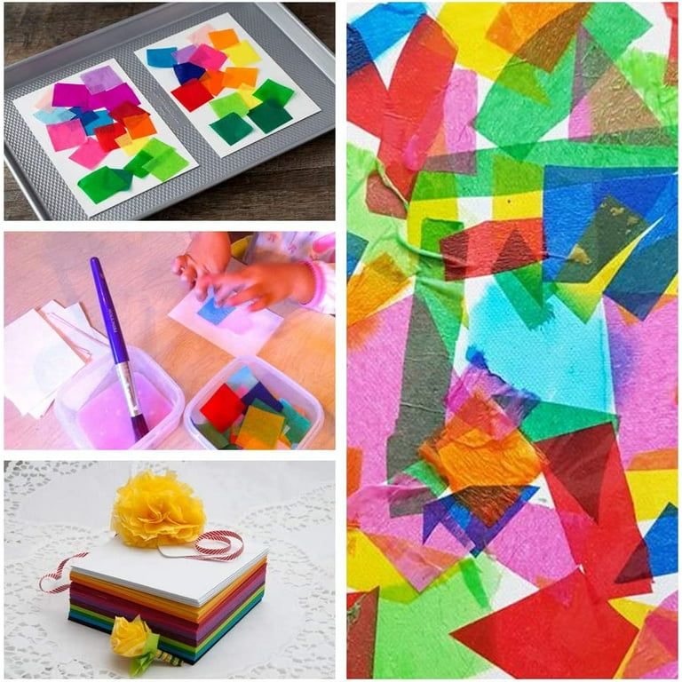 5400 Pcs 1 Inch Tissue Paper Squares, 36 Assorted Colored Tissue Paper for  Crafts, Art Rainbow Tissue Paper Bulk for Art Projects, Collage